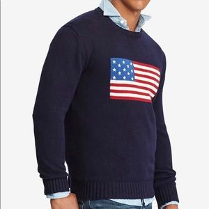 $248. Cotton Polo Ralph Lauren Flag Sweater NWOT